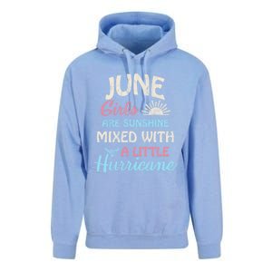 June Girls Are Sunshine Mixed With A Little Hurricane Gift Unisex Surf Hoodie