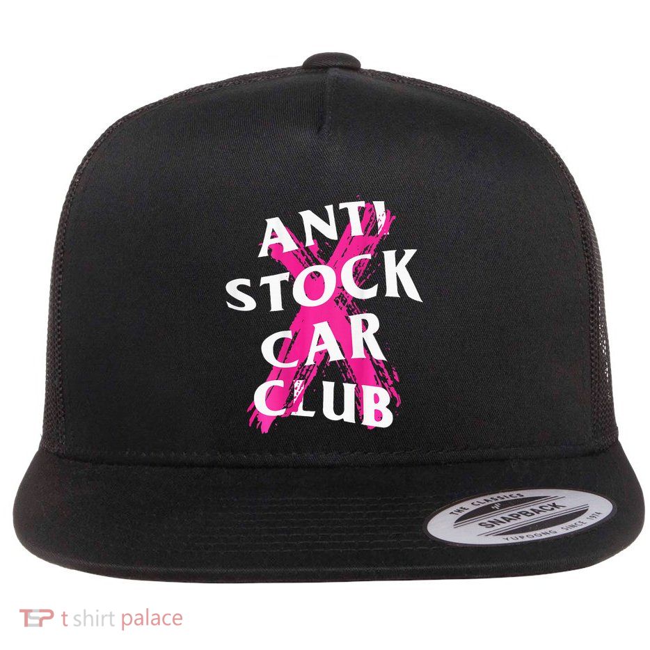Jdm Goods Anti Stock Car Club Canceled Flat Bill Trucker Hat