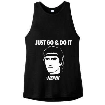 Just Go And Do It Nephi Funny Mormon Lds Missionary Gift Ladies PosiCharge Tri-Blend Wicking Tank