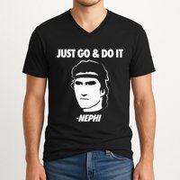 Just Go And Do It Nephi Funny Mormon Lds Missionary Gift V-Neck T-Shirt