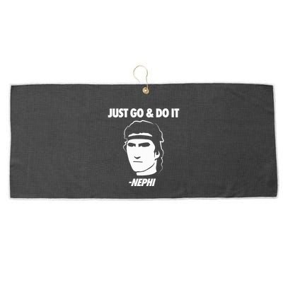 Just Go And Do It Nephi Funny Mormon Lds Missionary Gift Large Microfiber Waffle Golf Towel