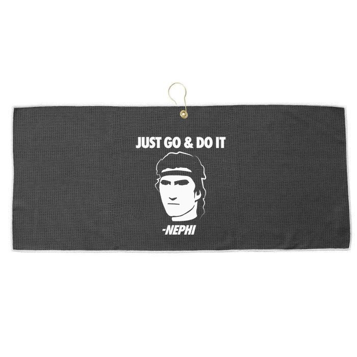 Just Go And Do It Nephi Funny Mormon Lds Missionary Gift Large Microfiber Waffle Golf Towel