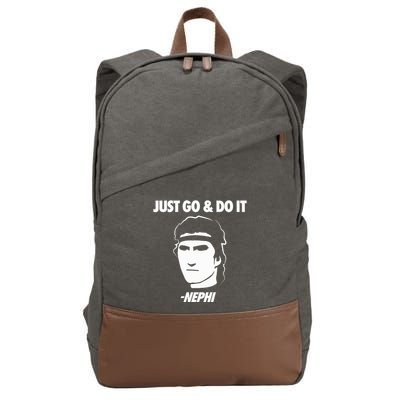 Just Go And Do It Nephi Funny Mormon Lds Missionary Gift Cotton Canvas Backpack