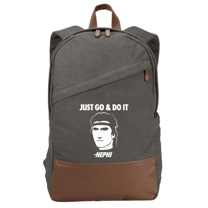 Just Go And Do It Nephi Funny Mormon Lds Missionary Gift Cotton Canvas Backpack