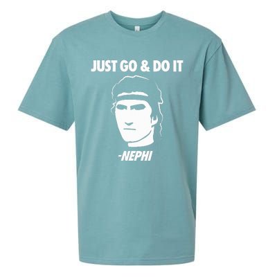 Just Go And Do It Nephi Funny Mormon Lds Missionary Gift Sueded Cloud Jersey T-Shirt