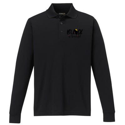 Juneteenth Gift Black Is Beautiful Cool Gift Performance Long Sleeve Polo