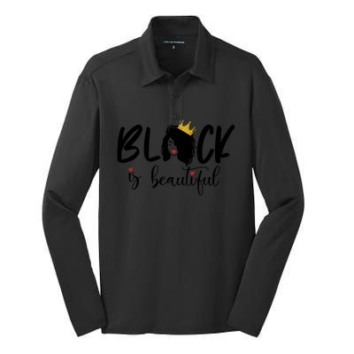 Juneteenth Gift Black Is Beautiful Cool Gift Silk Touch Performance Long Sleeve Polo