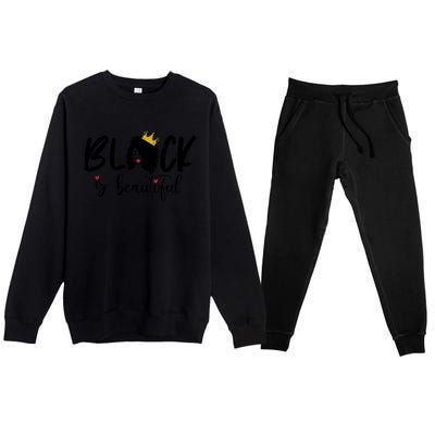 Juneteenth Gift Black Is Beautiful Cool Gift Premium Crewneck Sweatsuit Set