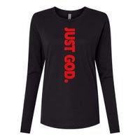 Just God Bible Verse Religious Womens Cotton Relaxed Long Sleeve T-Shirt