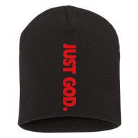 Just God Bible Verse Religious Short Acrylic Beanie