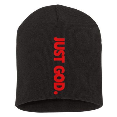 Just God Bible Verse Religious Short Acrylic Beanie