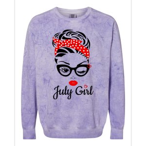 July Girl Birthday For Women Girl Born July Birthday Colorblast Crewneck Sweatshirt