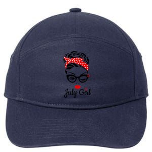 July Girl Birthday For Women Girl Born July Birthday 7-Panel Snapback Hat