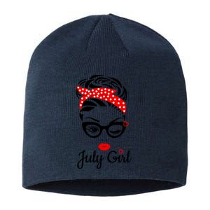 July Girl Birthday For Women Girl Born July Birthday Sustainable Beanie