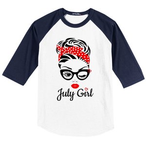 July Girl Birthday For Women Girl Born July Birthday Baseball Sleeve Shirt