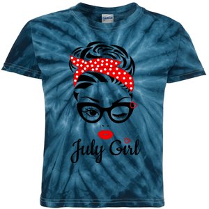 July Girl Birthday For Women Girl Born July Birthday Kids Tie-Dye T-Shirt