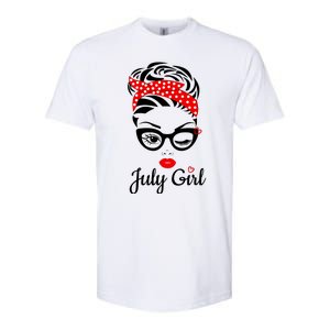 July Girl Birthday For Women Girl Born July Birthday Softstyle CVC T-Shirt