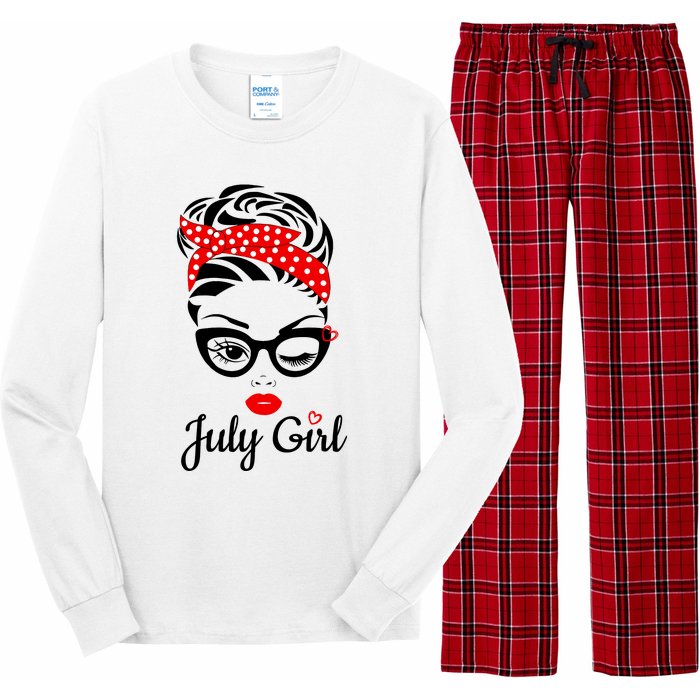 July Girl Birthday For Women Girl Born July Birthday Long Sleeve Pajama Set