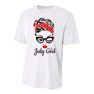 July Girl Birthday For Women Girl Born July Birthday Performance Sprint T-Shirt