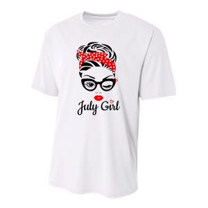 July Girl Birthday For Women Girl Born July Birthday Youth Performance Sprint T-Shirt