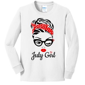 July Girl Birthday For Women Girl Born July Birthday Kids Long Sleeve Shirt