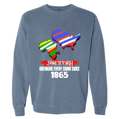 Juneteenth Gift Breaking Chains Since 1865 Independence Day Gift Garment-Dyed Sweatshirt