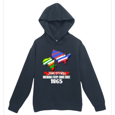 Juneteenth Gift Breaking Chains Since 1865 Independence Day Gift Urban Pullover Hoodie