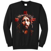 Jesus God Cross Christian Colorful Artwork Christian Faith Sweatshirt