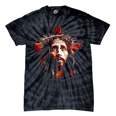 Jesus God Cross Christian Colorful Artwork Christian Faith Tie-Dye T-Shirt