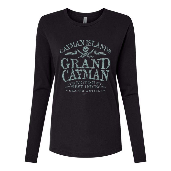 Jcombs Grand Cayman Cayman Islands Pirate Womens Cotton Relaxed Long Sleeve T-Shirt