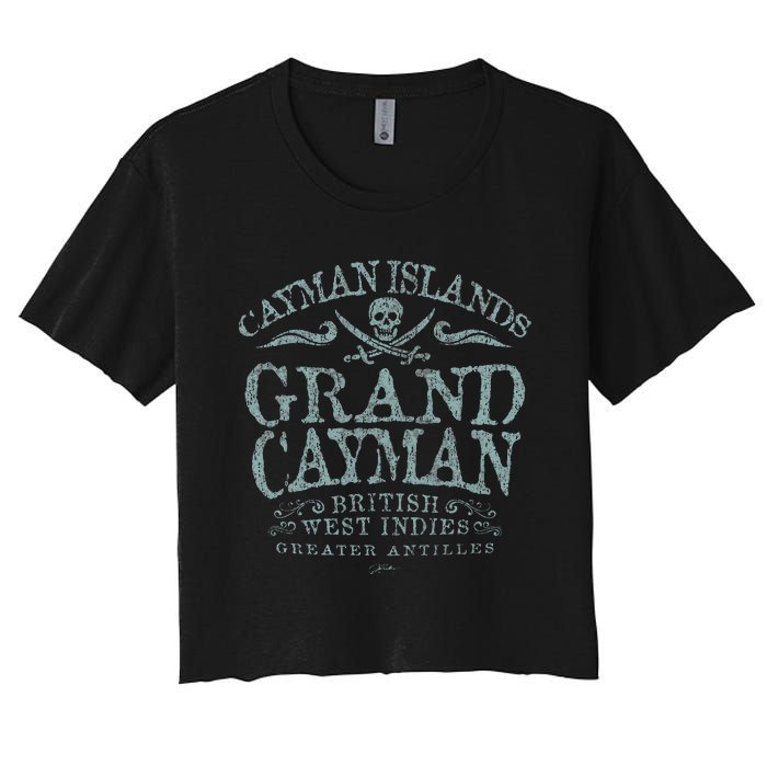 Jcombs Grand Cayman Cayman Islands Pirate Women's Crop Top Tee