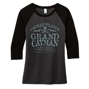 Jcombs Grand Cayman Cayman Islands Pirate Women's Tri-Blend 3/4-Sleeve Raglan Shirt