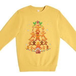 Jolly Gingerbread Christmas Tree Gingerbread Decor Premium Crewneck Sweatshirt