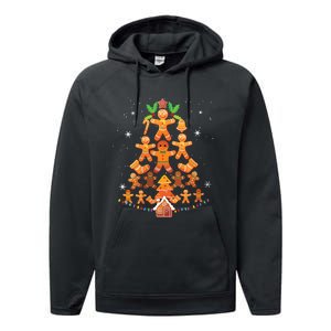 Jolly Gingerbread Christmas Tree Gingerbread Decor Performance Fleece Hoodie