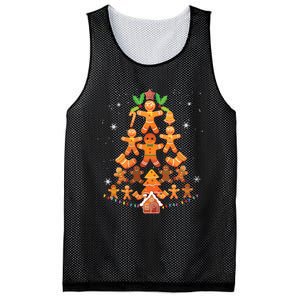 Jolly Gingerbread Christmas Tree Gingerbread Decor Mesh Reversible Basketball Jersey Tank