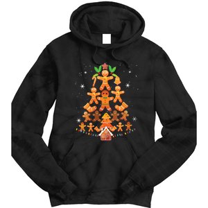 Jolly Gingerbread Christmas Tree Gingerbread Decor Tie Dye Hoodie