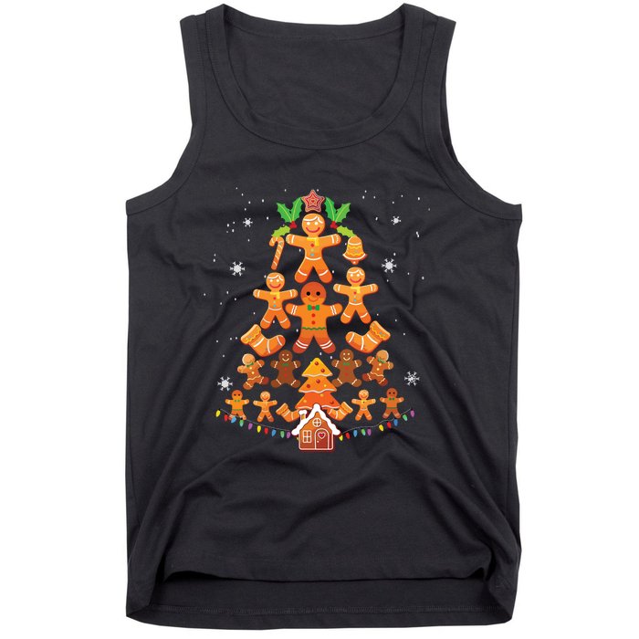 Jolly Gingerbread Christmas Tree Gingerbread Decor Tank Top