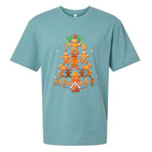 Jolly Gingerbread Christmas Tree Gingerbread Decor Sueded Cloud Jersey T-Shirt