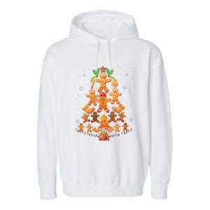 Jolly Gingerbread Christmas Tree Gingerbread Decor Garment-Dyed Fleece Hoodie