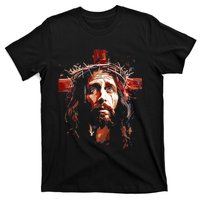 Jesus God Cross Christian Colorful Artwork Christian Faith T-Shirt