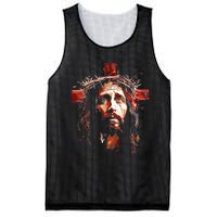 Jesus God Cross Christian Colorful Artwork Christian Faith Mesh Reversible Basketball Jersey Tank