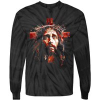 Jesus God Cross Christian Colorful Artwork Christian Faith Tie-Dye Long Sleeve Shirt