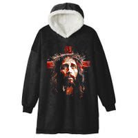 Jesus God Cross Christian Colorful Artwork Christian Faith Hooded Wearable Blanket