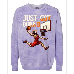 Just Got Dunked Jesus Dunking Baptism Colorblast Crewneck Sweatshirt