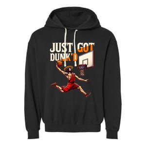 Just Got Dunked Jesus Dunking Baptism Garment-Dyed Fleece Hoodie