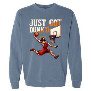 Just Got Dunked Jesus Dunking Baptism Garment-Dyed Sweatshirt