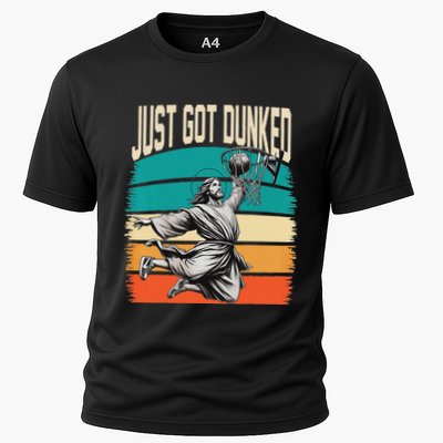 Just Got Dunked Jesus Dunking Baptism Playing Basketball Performance Shirt