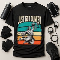Just Got Dunked Jesus Dunking Baptism Playing Basketball Cooling Performance Crew T-Shirt