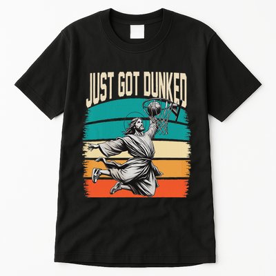 Just Got Dunked Jesus Dunking Baptism Playing Basketball Tall T-Shirt