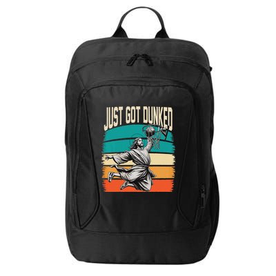 Just Got Dunked Jesus Dunking Baptism Playing Basketball City Backpack